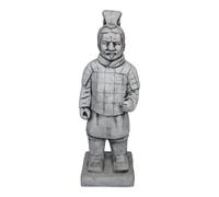 gartendekoparadies.de Statue Terracotta Warrior Motif II, stone figure, H. 61 cm, 17 kg, gray, frost-proof made of cast stone for outdoor use