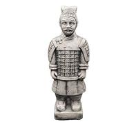gartendekoparadies.de Statue Terracotta Warrior Motif III, stone figure, H. 34 cm, 3 kg, gray, frost-proof made of cast stone for outdoor use