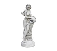 gartendekoparadies.de Statue Venus Optional with Watercourse, Stone Figurine, H. 69 cm, 19 kg, Grey, Frost-Proof Cast Stone for Outdoor Use