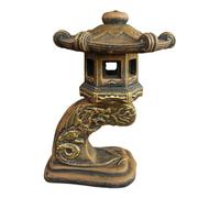 gartendekoparadies.de Tendril in exclusive coloring Japanese stone lantern, H. 32 cm, 5 kg, gold, frost-proof made of cast stone for outdoor use