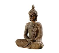 gartendekoparadies.de Thai Buddha Garden Statue Cast Stone 49cm Height 16kg Gold/Exclusive Frost Resistant