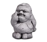 gartendekoparadies.de Troll Grandma Cast Stone Garden Ornament 19cm Grey 3kg Frost Proof
