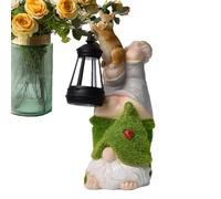 Gartenzwerg - Statue - Gartenzwerg-Statue | Solar-Gartenzwerge Mit Eichhörnchen Und Laterne | Lustige Skulpturen, Gartendeko Und Gartenschmuck Für Garten, Terrace, Verandas, Blumenbeet