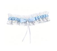 Garters for Brides,Wedding Lace Bridal Garter with Blue Bow Adjustable Elastic Lingerie Sleeve,White Thigh Leg Garter Belt Accessories Something Bridesmaid Gift,for Women's Girls Bridal Shower Party