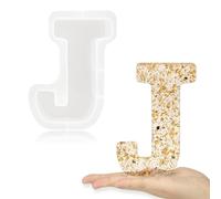 Gartful 7 Inch Large Letter Molds for Resin, 3D J Capital Alphabet Epoxy Resin Mold, A to Z Thick Resin Letter Molds for Making Letters, Word Sign Art, DIY Crafts, Making Cake, Party Home Decor