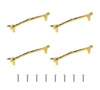 Gartful Handles for Resin Tray, 4-Pack 160mm Branches Shaped Metal Handles with Screw Set for Epoxy Casting Silicone Mold, Serving Board, Kitchen Cabinet Door, Faux Geode Agate, Gold