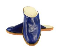 Gartiam 100% Leather Solid and Comfortable Slippers for Men/Women - Home/Outdoor - Traditional, Midnight Blue Hard, 7 UK