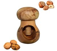 Gartiam - Nutcracker, Nutcracker, Wooden Nutcracker, Mushroom Nutcracker - Effortless Olive Wood Nut Cracker - Screw Mechanism - Kitchen Utensil - 10 x 6 cm