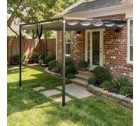 Gartistgo 6.5x10FT Wall-Mounted Lean-to Pergola with Retractable Canopy in Grey Gartistgo Grey