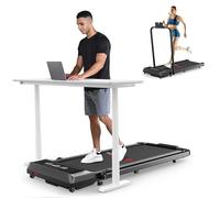 GartistGo Folding Handrail Treadmill 1-10 KM/H Speed Range, 120kg Capacity Walking Pad Treadmill, LED Display & Remote Control, 2.5HP Motor, for Home/Office (Black with Handrail)