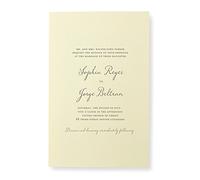 Gartner Studios Simple Ivory Print At Home Wedding Invitation Set 5.5 x 8.5 Inches (100 Pieces) with Envelopes (76039)