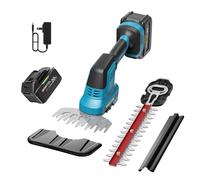 GARTOL 12'' Cordless Hedge Trimmer 2-in-1 with 3000mAh Battery & Charger - Electric Grass Shears, Fast Blade Change, Compatible with 18V Makita