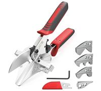 GARTOL Ratchet Miter Shears, 45°-135° Adjustable Multi-Angle Cutter for Molding, Trim & Quarter Round - Precision Hand Tool for PVC & Soft Wood - Includes 5 Anvils & Replaceable Blade
