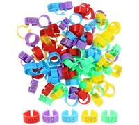 GARVALON 100 Pcs Mixed Color Open Numbered Pigeon Foot Rings Poultry Leg Bands Identification Markers for Racing Pigeons, Hens, Doves, and Birds Supplies