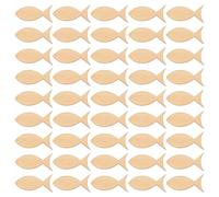 GARVALON 100 Pcs Wooden Fish Cutouts Solid Wood Craft DIY Painting Embellishments for Cognitive Development and Creative Handmade Art Projects