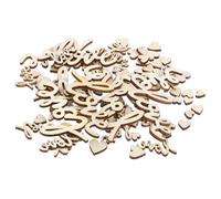 GARVALON 100Pcs Heart Shaped Wooden Love Chips, Small Unfinished Wood Letters for Wedding Decorations, Valentine Crafts, DIY Crafting and Scrapbooking Embellishments