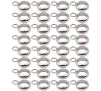 GARVALON 100Pcs Stainless Steel Bail Beads Spacer Rings for DIY Jewelry Making, Connector Links for Bracelet and Necklace, Metal Spacer Beads with 4Mm Inner Diameter