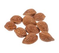 GARVALON 10pcs Artificial Almonds Model, Realistic Plastic Faux Nuts Lifelike Appearance, Photography Props for Decoration, Home Display and Party Photo Shoots, Brown