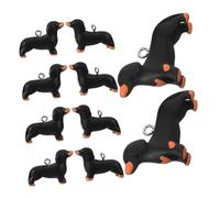 GARVALON 10Pcs Cute Resin Dog Charms Small Dachshund Pendants for Jewelry Making DIY Necklace Earring Accessories Black Hanging Charm Pendants Lightweight