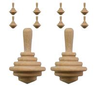 GARVALON 10pcs DIY Unfinished Wooden Spinning Tops for Natural Wood Craft Blanks for Painting Sensory Motor Skill Development Stem Physics Party Favors and School Prizes