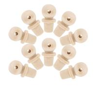 GARVALON 10Pcs Large Gourd-Shaped Wooden Bottle Corks with Open Tops, Natural Wood Caps for Bottle Sealing and DIY Crafts, Suitable for Wine Stoppers and Home Bar Use