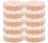 GARVALON 10pcs Mini Wooden Car Wheels DIY Craft Supplies Small Wood Wheels 45mm Diameter 10mm Thick for Model Building and Accessories