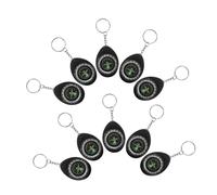 GARVALON 10pcs Outdoor Travel Compass Small Compass for Hiking Orienteering Mini Backpack Pendant Keychain Hiking Vintage Pocket Survival Black