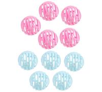 GARVALON 10pcs Plastic Cat Balls with Bell, Interactive Rattle for Indoor Cats and Kittens, 5 Pink 5 Blue Scratch Play Balls for Pet Entertainment Random Color