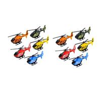 GARVALON 10pcs Pull Back Mini Helicopter Toys for Kids, Mixed Colors Plastic Flying Helicopters Playset for Boys and Girls Indoor Outdoor Flight Fun Random Color