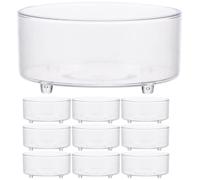 GARVALON 10pcs Reptile Water Dish Smooth Feeding Bowls for Small Reptiles Lizards Corn Snakes Arachnids Pet Food and Water Containers Easy to Clean