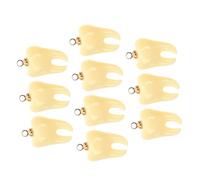 GARVALON 10Pcs Resin Teeth Charms Novelty DIY Pendants for Jewelry Making Creative Fake Teeth Ornaments for Bracelets Necklaces Keychains Earrings Craft Accessories