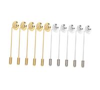 GARVALON 10pcs Zinc Alloy Brooch Bases Tray for DIY Jewelry Making, Round Shape Easy to Attach Lapel Pin Accessories, for Handmade Craft Projects and Sewing Fabric
