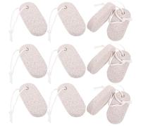 GARVALON 12 Pcs Small Pet Volcanic Teeth Grinder Chew for Hamster Rabbit Parrot Guinea Pig Chinchilla Natural Mineral Calcium Molar Stones Light Grey