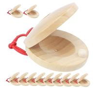 GARVALON 12 pcs Wooden Rhythm Castanets for Small Music Instrument for Early Education Sound Percussion Enhancing Coordination and Intelligence Development
