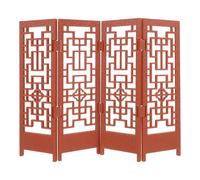 GARVALON 12 Scale Mini Chinese Style Folding Screen Divider, Vintage Wood-Effect Dollhouse Furniture Decoration for Miniature Room and Desktop Display