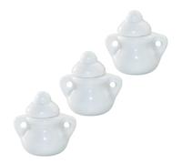 GARVALON 12 Scale, White Simulation Storage Jars for Miniature Furniture and Doll Accessories