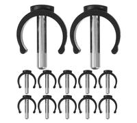 GARVALON 12pcs Black C-Shaped Cane Clip Locking Clamps for Φ22mm Tubes M6x28mm Walker and Walking Stick Accessories Stability Attachments for Seniors