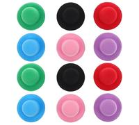 GARVALON 12pcs Colorful Mini Top Hats Small Plush Doll Accessories DIY Tiny Formal Hats for Crafts Tea Party Decorations Christmas Holiday Party