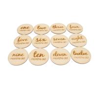GARVALON 12pcs Milestone Cards Natural Wooden Growth Recording Cards for Newborn Photography Props Monthly Memory Keepsake for Celebrating First Year