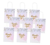 GARVALON 12Pcs Reusable Handheld Paper Gift Bags with Bottom for Party Favors Wedding and Birthday Treats Decorative Thank You Tote Bags for Small Gifts and Retail Packaging