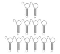 GARVALON 12Pcs Spring-Latch Hooks Stainless Steel Rabbit Cage Door Hooks with Spring Clips for Outdoor Birdhouses and Pet Cage Locking