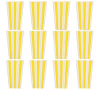GARVALON 12pcs Yellow Paper Popcorn Boxes for Party Snack Containers, Delicate Fresh Design Popcorn Holders Suitable for Movie Night and Snack Stores