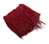 GARVALON 15Cm Dark Red Handmade Fringe Trim Tassel Lace for Sewing Crafts, DIY Clothing, Curtains, Halloween Christmas Decoration, 10-Yard Roll for Wedding Dress Makers
