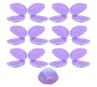 GARVALON 15pcs Shell Candy Box Wedding Birthday Party Favor Treat Holder Plastic Box for Mermaid Theme Decorative Container