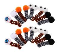 GARVALON 16pcs Plush Eyeball Spiral Cat Spring for Indoor Kitten Self-play Training Soft Interactive Coil Balls for Cat Enrichment and Fun Exercise Portable Pet to Reduce Boredom and