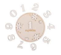 GARVALON 1set Wooden Discs Newborn Growth Markers for Monthly Photo Props Decorative Signs for Boys and Girls Lightweight for Showers and Gender Reveals