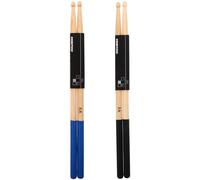 GARVALON 2 Pairs Maple Wood Tip Drumsticks with Nonslip Handle Anti-skid Drum Sticks for Adult Electronic Drum Kits Black and Blue Colored for Percussion Use