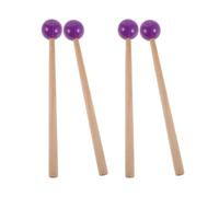GARVALON 2 Pairs Reusable Percussion Sticks with Wood Grip for Glockenspiel Xylophone Tongue Drum Mallets Drum Stick for Classroom Student Learning and Musical Practice