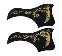 GARVALON 2 Pcs Acoustic Guitar Pickguard Stickers Bird and Design Self-adhesive Scratch-resistant Protective Plate Guards for Folk Guitars