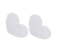 GARVALON 2 Pcs Heart Shape Rhinestone Stickers Self Adhesive Decorative Decals for Clothes Bags Hats DIY Crafting Embellishments with Crystal Design for Use